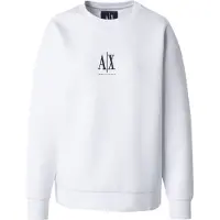 Armani Exchange pour femme. XW000821AF10818U0002 Sweat à col ras du cou blanc (S), Casuel, Sport, Coton, Multisport