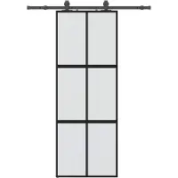 vidaXL Porte coulissante avec ferrure noire 76x205 cm verre trempé