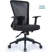 Goliving Ergonomic Office Chair - Chaise de bureau - réglable - sur roulettes - pour adultes - NEN-1335 - noir