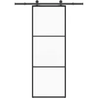 vidaXL Porte coulissante avec ferrure 76x205 cm Verre ESG & aluminium