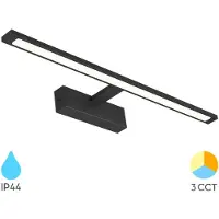 Braytron LED 12 watts 60 lampe de miroir lampe de salle de bain 3CCT IP44 900 lumens lampe murale noire