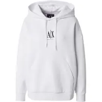 Armani Exchange pour femme. XW000823AF10818U0002 Sweat-shirt blanc avec logo (XL), Casuel, Sport, Coton, Multisport