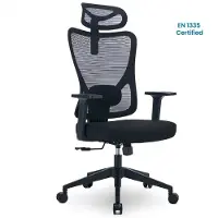 Goliving Ergonomic Office Chair - Chaise de bureau - Avec appui-tête - Chaise de bureau - Réglable - Gaming - Pour adultes - NEN-1335 - Noir