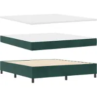 vidaXL Lit boxspring avec tête de lit, vert foncé, 200 x 180 cm, velours