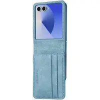 IMoshion Étui de télephone portefeuille Luxe pour Samsung Galaxy Z Flip 7 - Bleu clair