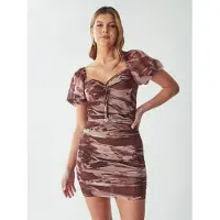 BWLDR Robe 'Tiliah' bleu marine / rouille / rose