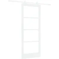 vidaXL Porte coulissante ORKDAL, 83 x 202 cm, bois massif pin et verre, blanche