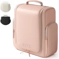 Onyx Trousse de toilette rose - Trousse de maquillage - Organisateur de cosmétiques - Organisateurs internes - Miroir de maquillage - Suspendable - Femmes et hommes - Taille : L