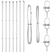 vidaXL Poteaux de clôture 7 pcs Argent Ø32mm 150 cm Acier galvanisé