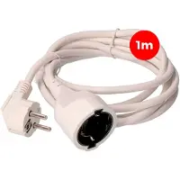 EDM Product Verlängerungskabel 23200 Weiss 1 m (1 m, CEE 7/4)