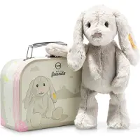 Steiff Hoppie Lapin 26 gris clair dans sa valise 080968