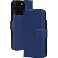 Mobiparts Leather Wallet Case Apple iPhone 16 Pro Blue (MagSafe Compatible) (Apple iPhone 16 Pro), Coque pour téléphone portable, Bleu