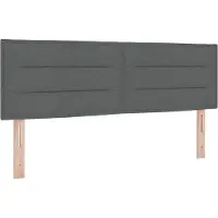vidaXL , tête de lit, gris foncé, tissu