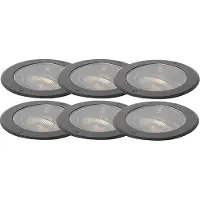 QAZQA Lot de 6 spots de sol extérieurs noirs à intensité variable IP65 avec LED - Delux Honey