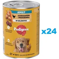 Pedigree Adult boîte 24x400g nourriture humide pour chien avec poulet et carottes en gelée