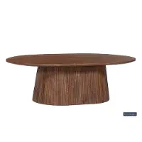 Rousseau Table basse ovale Miguel 120 cm brun clair | Structure en bois massif et plateau Mango | H-H 37 x L-L 120 x P-P 70 cm