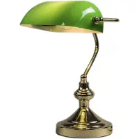 QAZQA Lampe de table classique/lampe de notaire en laiton avec verre vert - Banker