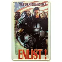 Fallout Plaque métallique Fallout Enlist (30 x 21 cm)