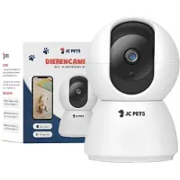 JC Pets Pet Camera 3MP 2048 x 1536P - Caméra 360° pour chien et caméra de sécurité avec Wifi - Caméra multifonctionnelle pour bébé avec application