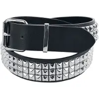 Black premium by emp Ceinture de - Ceinture Triple Rangée Noir Cloutée - pour Unisexe - noir - Taille 95 cm