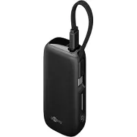 Goobay 76250 Powerbank 5 000 mAh avec câble USB-C intégré, noir, 0,13 m - 20 W, Travel Essential compact avec Power Delivery et Quick Charge pour le mode de charge rapide