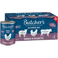 Butcher's Original Recipe in jelly Saveurs mixtes avec foie ou rognons 12x400 g Morceaux en gelée de bœuf, d'agneau et de poulet pour chiens