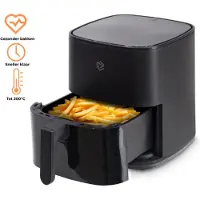 Plaine Friteuse d'air 5.5L avec écran tactile - 1500W - 9 programmes - minuterie et réglages personnalisés - Friteuse d'air chaud 80ºC-200ºC - Noir