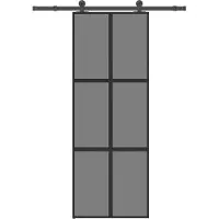 vidaXL Porte coulissante avec ferrure 76x205 cm verre trempé & aluminium