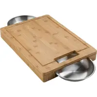 Napoleon Planche À Découper Pro Bambou + 2 Bols Inox