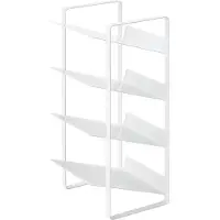 Yamazaki Étagère à bouteilles Étagère de cuisine blanche avec 4 étagères inclinées Métal 20x40x20cm "TOWER