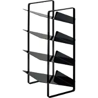 Yamazaki Étagère à bouteilles Étagère de cuisine noire avec 4 étagères inclinées Métal 20x40x20cm "TOWER