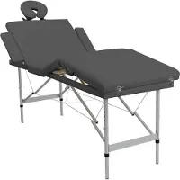 vidaXL Table de massage 4 zones Cadre en aluminium Anthracite 186x68cm