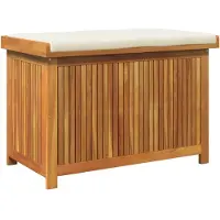 vidaXL Coffre à coussins d'extérieur 90x50x60,5 cm bois massif acacia