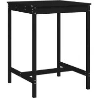 vidaXL Table de jardin noire 82,5x82,5x110 cm pin massif