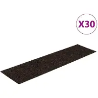 vidaXL Tapis d'escalier autocollants 30 pièces 76 x 20 cm Marron foncé Rectangulaire