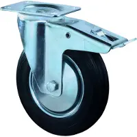 BS Rollen Roulette pivotante Ø 80 mm capacité de charge 50 kg avec blocage total caoutchouc 104x80mm