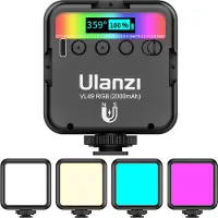 Ulanzi VL49 Mini lampe LED RGB portable et réglable avec batterie intégrée, 2 500 K à 9 500 K