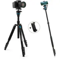 MOJOGEAR Trépied Swift 175 cm avec monopode et support pour téléphone