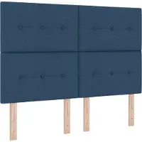 vidaXL Tête de lit réglable en hauteur avec tête de lit Bleu 144 cm Tissu