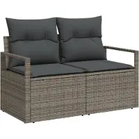 vidaXL Canapé de jardin avec coussins 120 x 62 x 69 cm Poly-Rattan