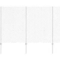 vidaXL Clôture en fil métallique avec poteaux, 10 x 1,6 m, acier galvanisé, couleur argent