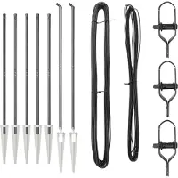 vidaXL Poteaux de clôture 7 pcs Gris Ø32mm 170 cm Acier galvanisé