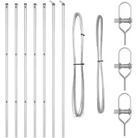 vidaXL Poteaux de clôture 7 pcs Argent Ø32mm 170 cm Acier galvanisé