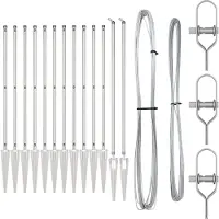 vidaXL Poteaux de clôture 13 pcs Argent Ø32mm 160 cm Acier galvanisé