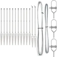 vidaXL Poteaux de clôture 13 pcs Argent Ø32mm 60 cm Acier galvanisé