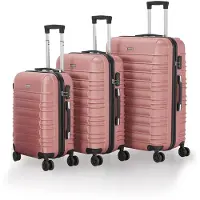 Juskys Set de mallettes Rome - 3 pièces - ABS - Rose