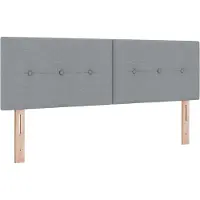 vidaXL Tête de lit réglable en hauteur avec tête de lit Gris clair 144 cm Tissu