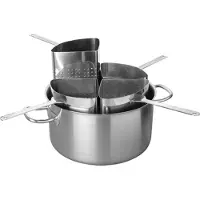 HorecaTraders Marmite à pâtes | acier inoxydable | 20,2 L | Ø35 cm