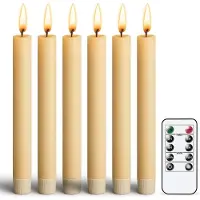 Luft Bougies LED avec flamme mobile - 6 bougies - télécommande incluse - Fausses bougies rechargeables avec flamme vacillante - 300+ heures de combustion -