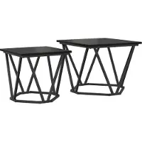 vidaXL Ensemble de tables d'appoint 2 pcs chêne noir 50 x 50 x 40 cm